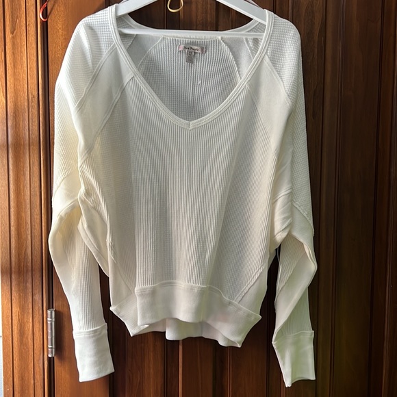 28. Free People Santa Clara Thermal in Alabaster - Picture 3 of 9